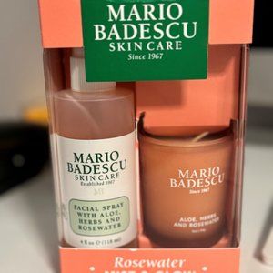 Mist and Glow Duo: a two-piece gift set featuring a rose-scented candle